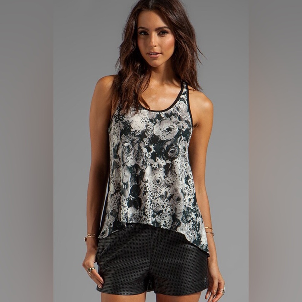 Whetherly Vintage Floral black and white Tank Top - Picture 1 of 10